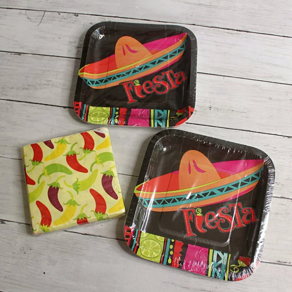 Dessert Paper Plates Napkins Party Cinco de Mayo Fiesta Mexican Birthday